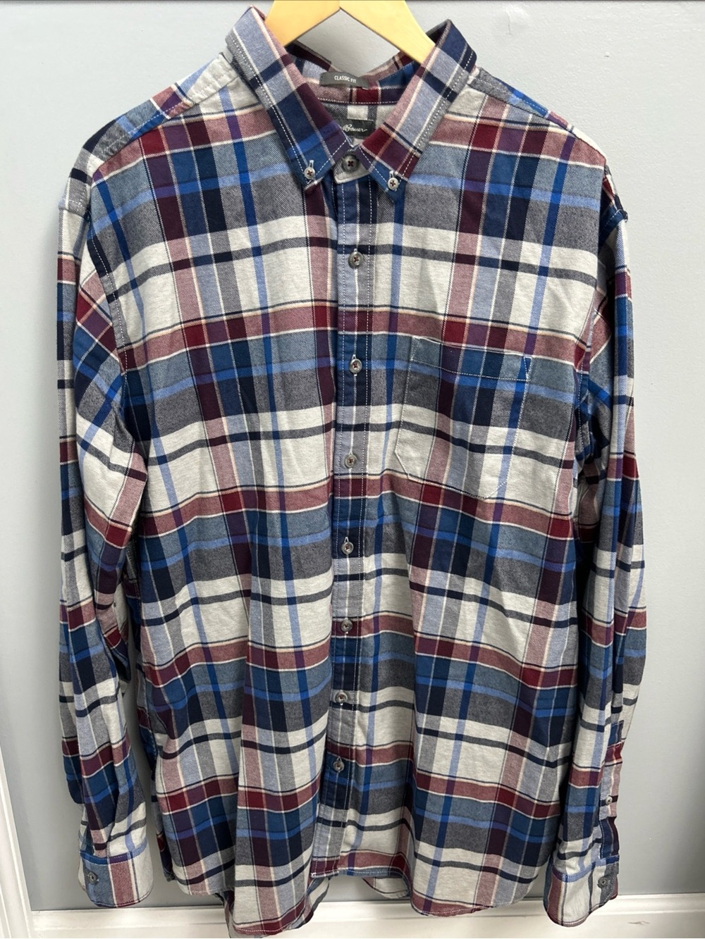 Eddie Bauer Men’s XLT Classic Fit Long Sleeve Button Front Tartan Plaid Shirt